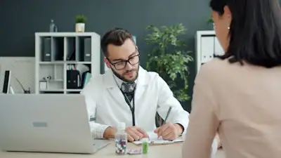 A doctor consulting with a patient